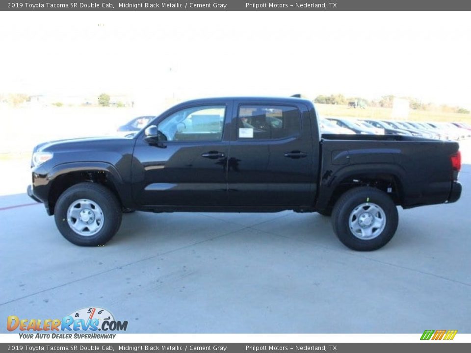 2019 Toyota Tacoma SR Double Cab Midnight Black Metallic / Cement Gray Photo #6