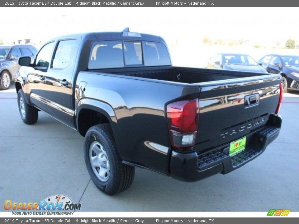 2019 Toyota Tacoma SR Double Cab Midnight Black Metallic / Cement Gray Photo #7