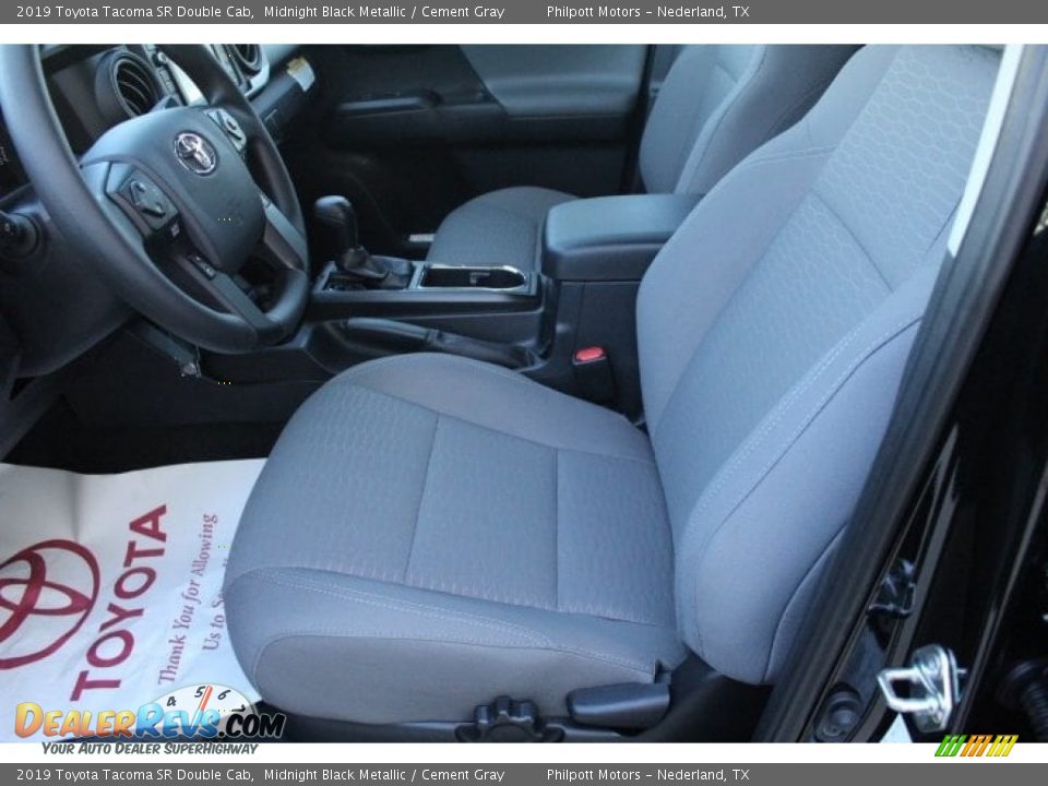 2019 Toyota Tacoma SR Double Cab Midnight Black Metallic / Cement Gray Photo #10