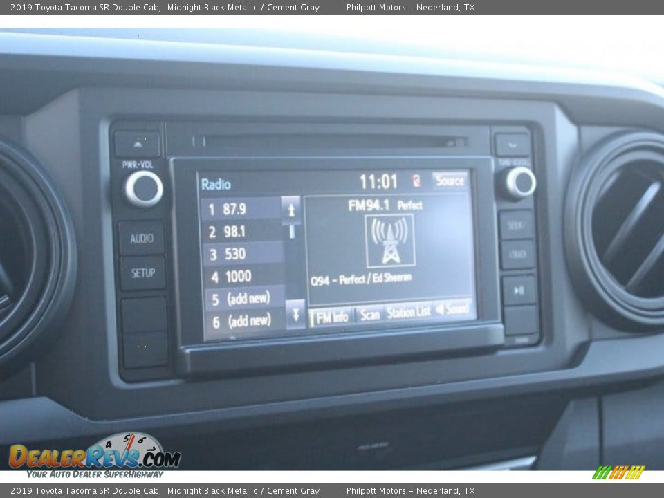 2019 Toyota Tacoma SR Double Cab Midnight Black Metallic / Cement Gray Photo #11