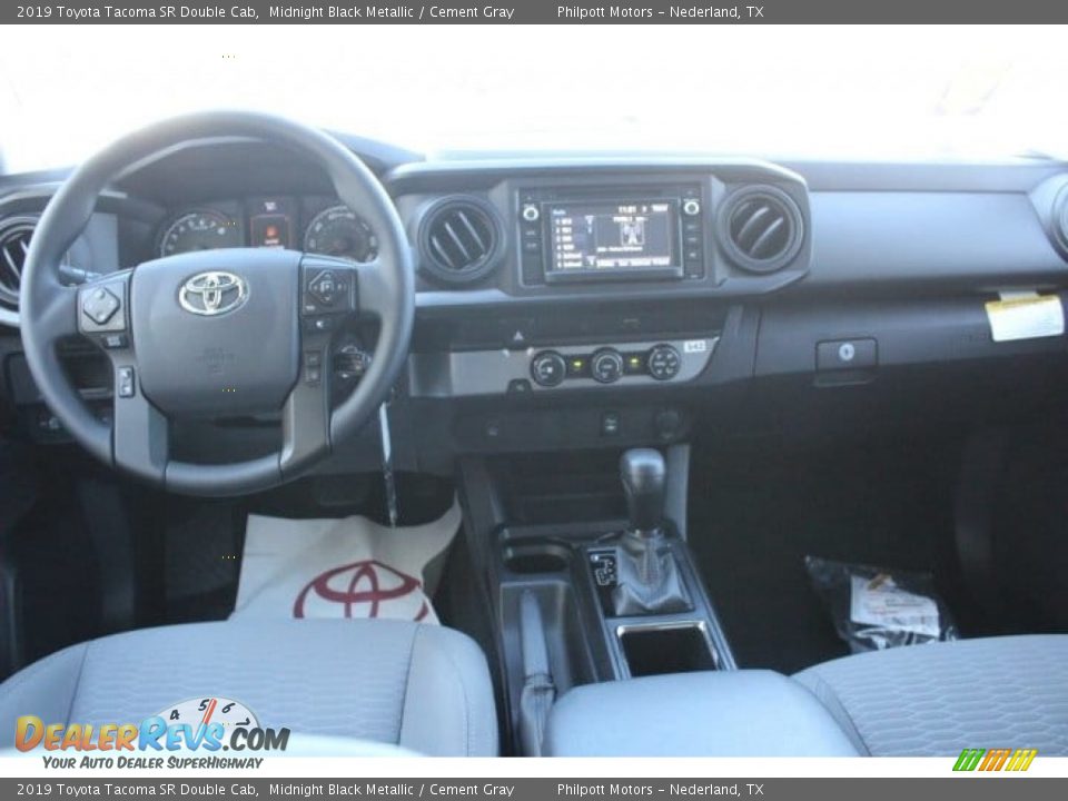 2019 Toyota Tacoma SR Double Cab Midnight Black Metallic / Cement Gray Photo #18