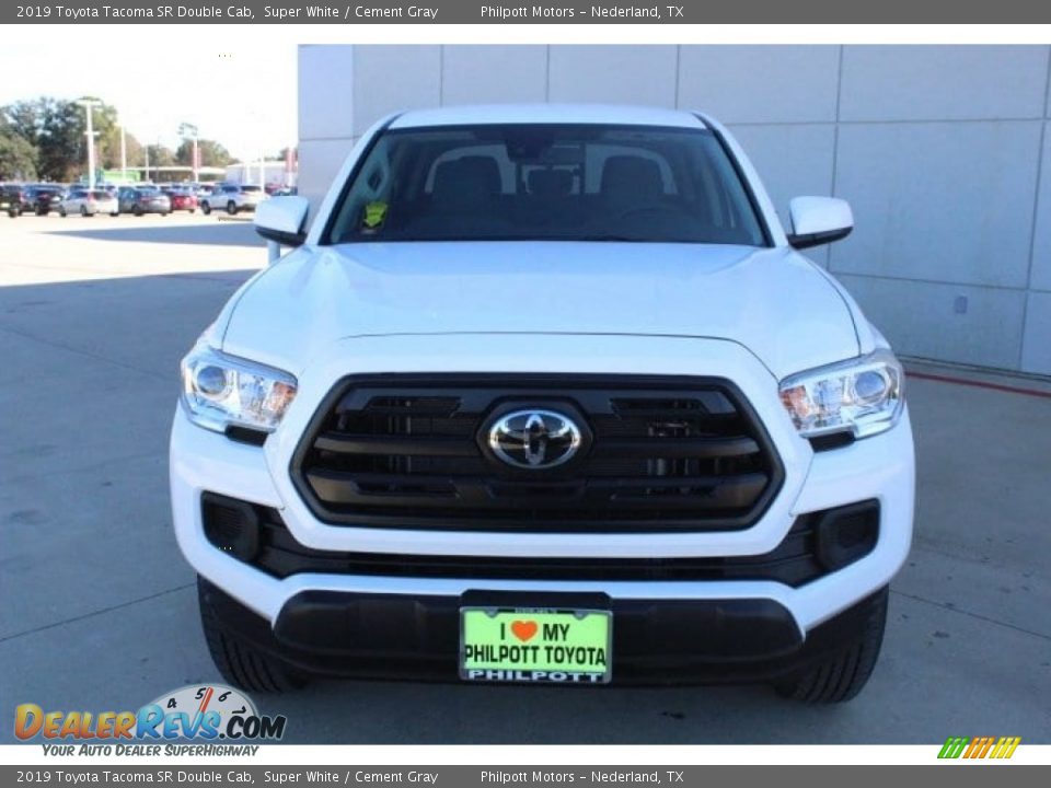 2019 Toyota Tacoma SR Double Cab Super White / Cement Gray Photo #3
