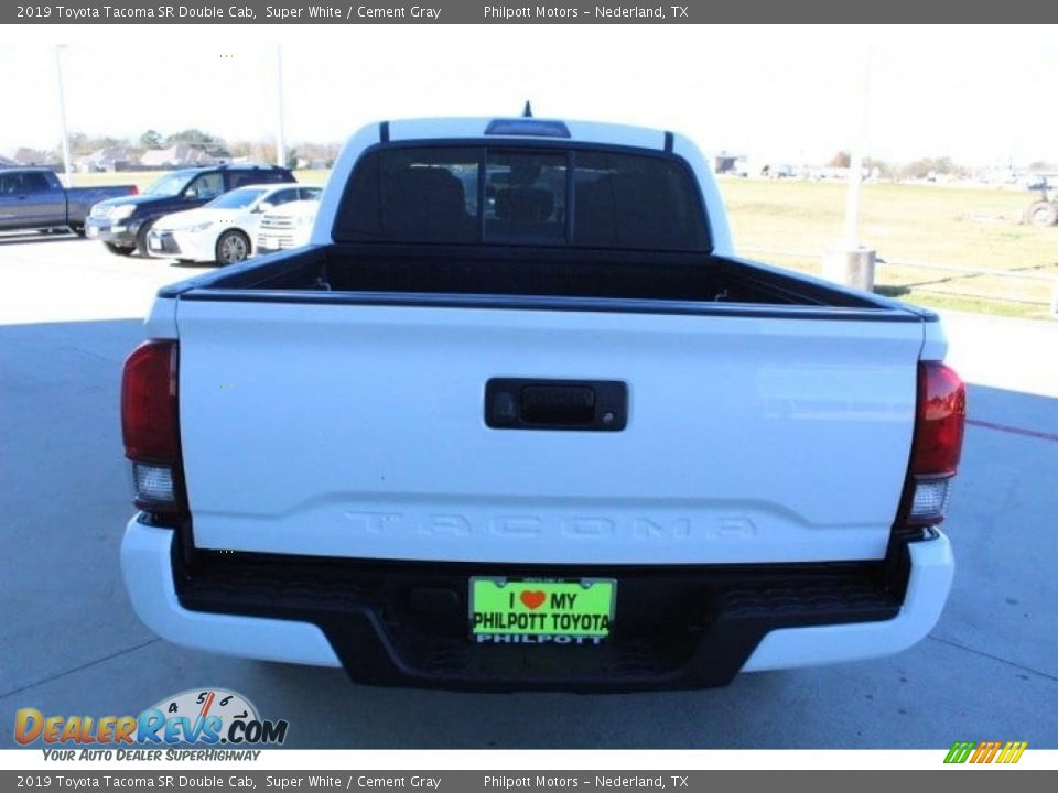 2019 Toyota Tacoma SR Double Cab Super White / Cement Gray Photo #8