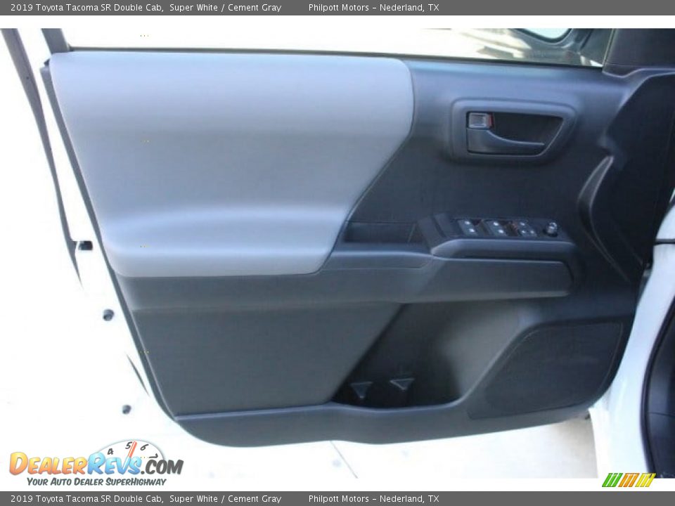 2019 Toyota Tacoma SR Double Cab Super White / Cement Gray Photo #9