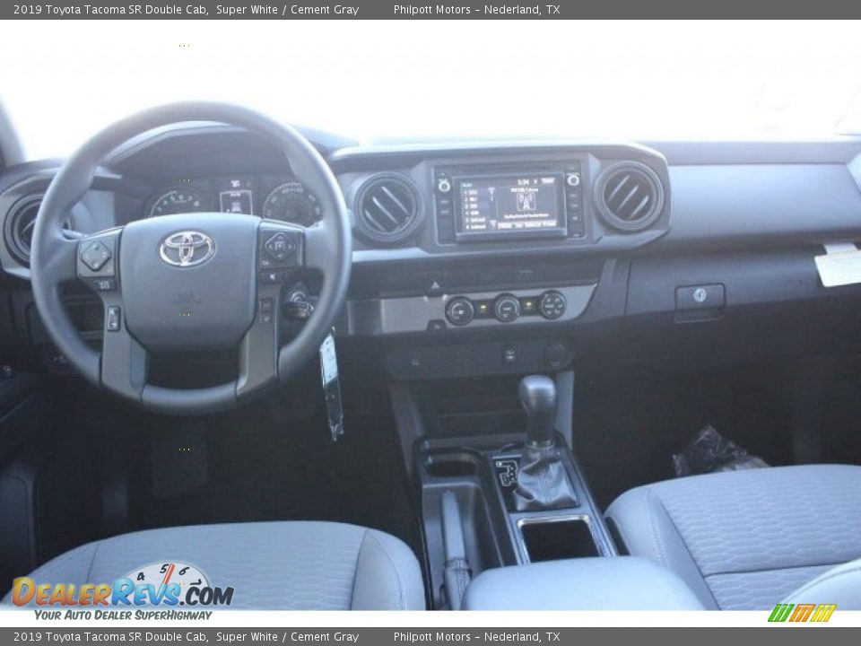 2019 Toyota Tacoma SR Double Cab Super White / Cement Gray Photo #18