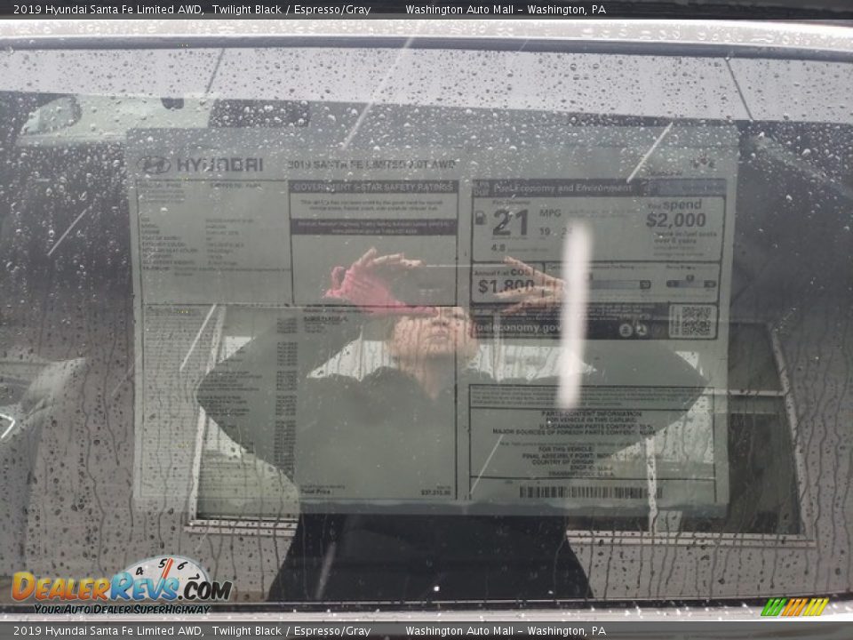 2019 Hyundai Santa Fe Limited AWD Twilight Black / Espresso/Gray Photo #11