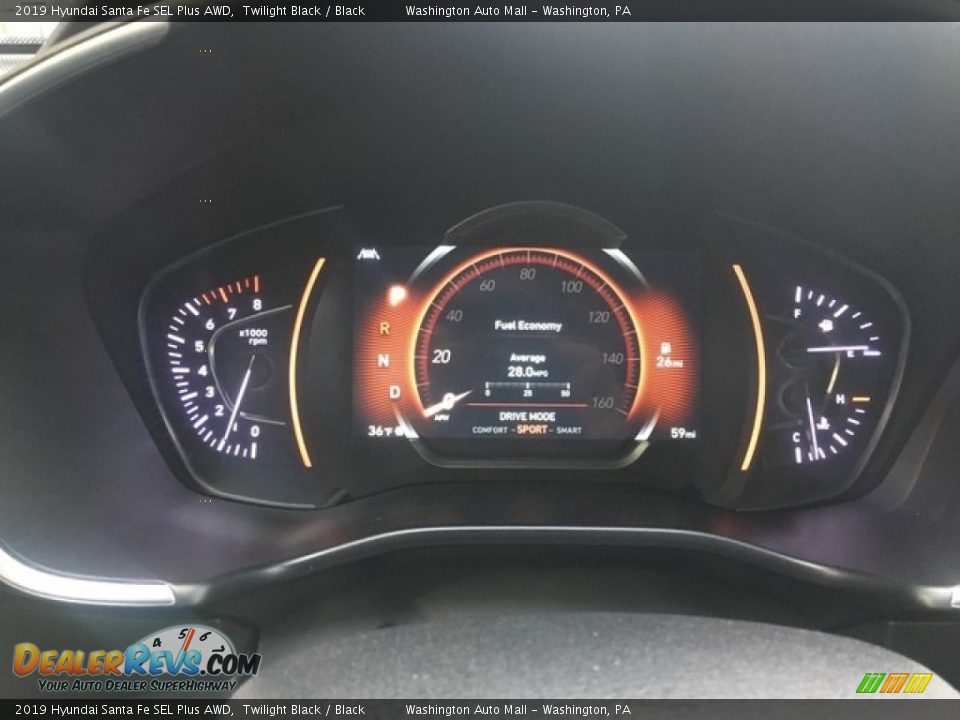 2019 Hyundai Santa Fe SEL Plus AWD Twilight Black / Black Photo #19