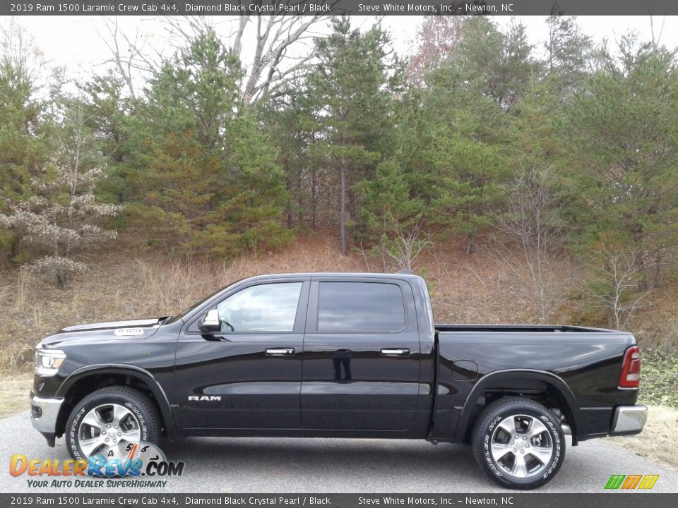 2019 Ram 1500 Laramie Crew Cab 4x4 Diamond Black Crystal Pearl / Black Photo #1