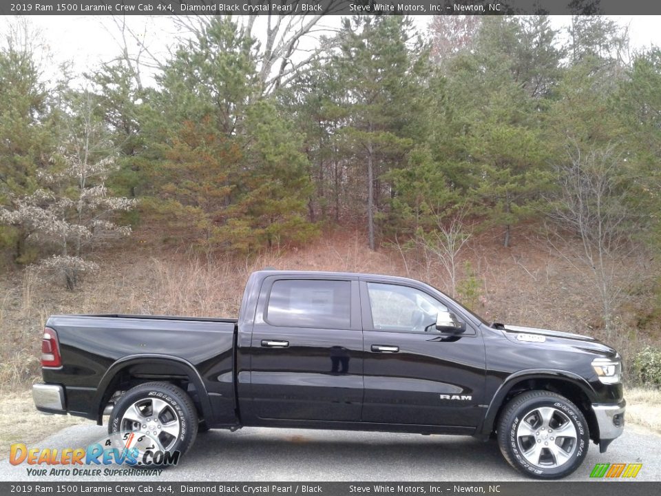 2019 Ram 1500 Laramie Crew Cab 4x4 Diamond Black Crystal Pearl / Black Photo #5