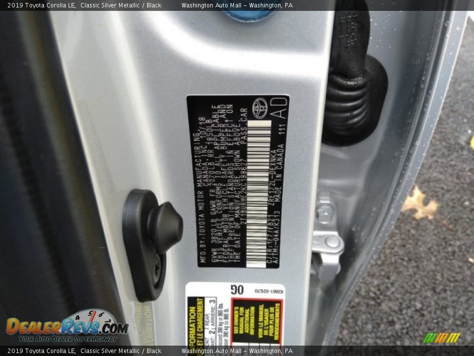 2019 Toyota Corolla LE Classic Silver Metallic / Black Photo #19