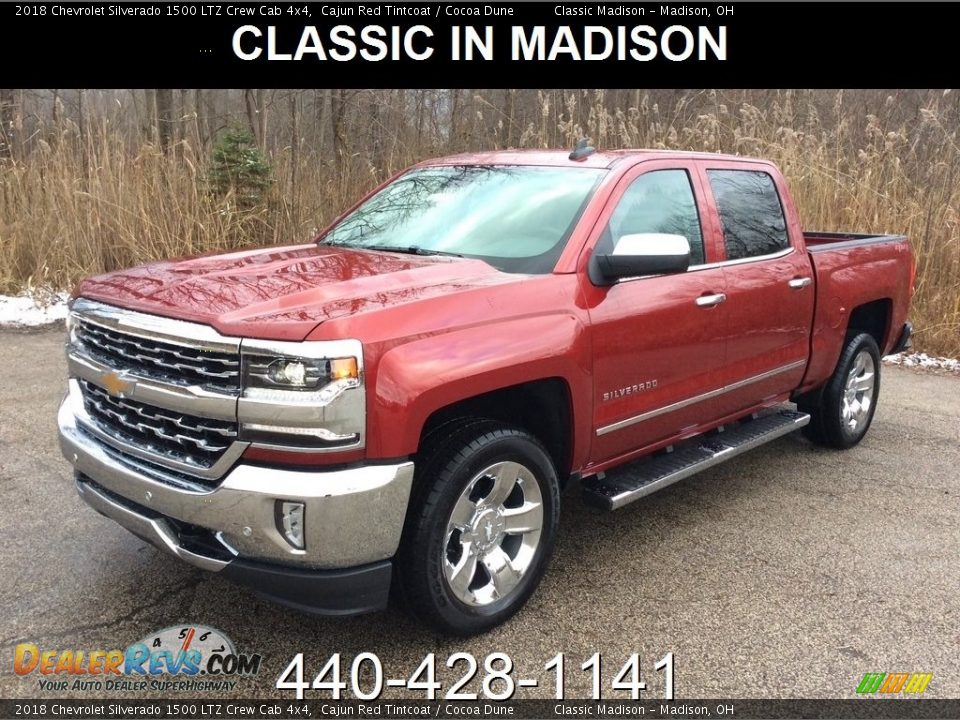 2018 Chevrolet Silverado 1500 LTZ Crew Cab 4x4 Cajun Red Tintcoat / Cocoa Dune Photo #1