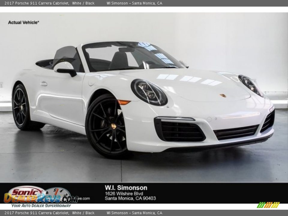 2017 Porsche 911 Carrera Cabriolet White / Black Photo #1