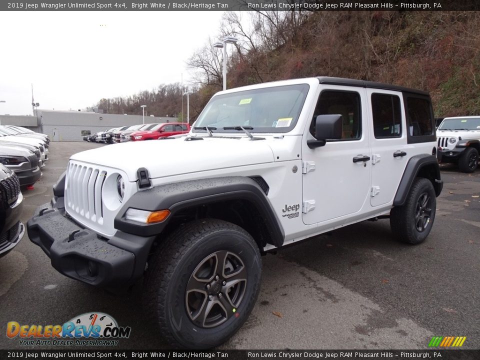 2019 Jeep Wrangler Unlimited Sport 4x4 Bright White / Black/Heritage Tan Photo #1