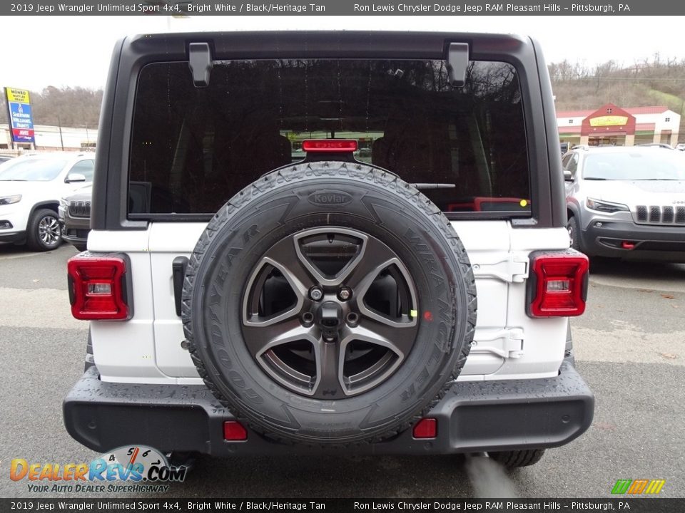 2019 Jeep Wrangler Unlimited Sport 4x4 Bright White / Black/Heritage Tan Photo #4