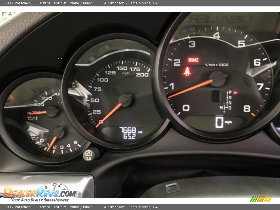 2017 Porsche 911 Carrera Cabriolet Gauges Photo #21