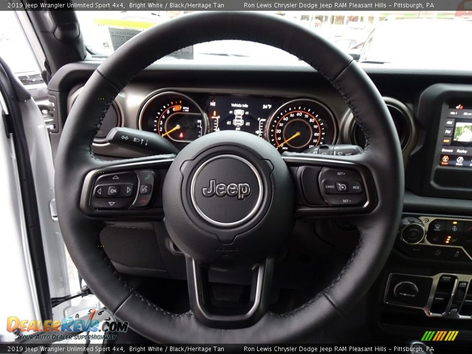 2019 Jeep Wrangler Unlimited Sport 4x4 Bright White / Black/Heritage Tan Photo #18