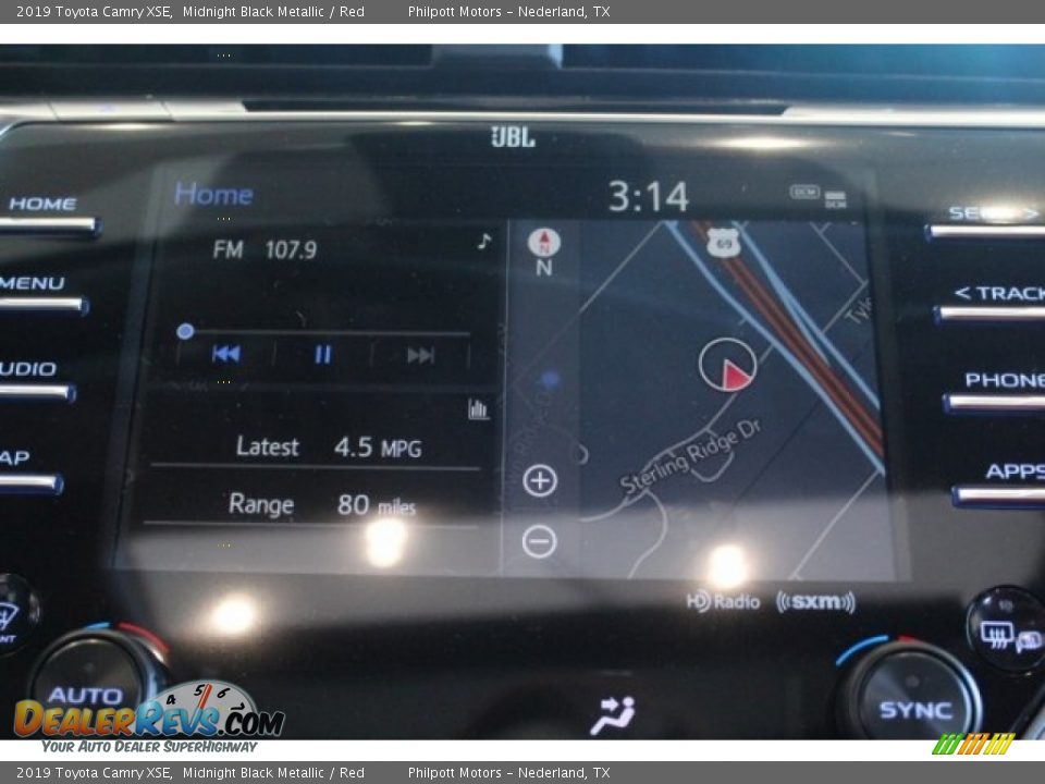 2019 Toyota Camry XSE Midnight Black Metallic / Red Photo #13