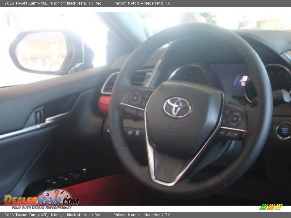2019 Toyota Camry XSE Midnight Black Metallic / Red Photo #22