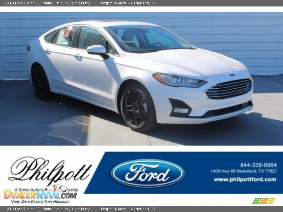 2019 Ford Fusion SE White Platinum / Light Putty Photo #1