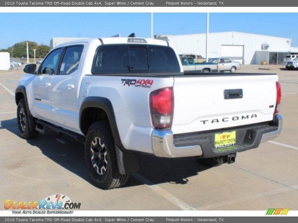 2019 Toyota Tacoma TRD Off-Road Double Cab 4x4 Super White / Cement Gray Photo #6