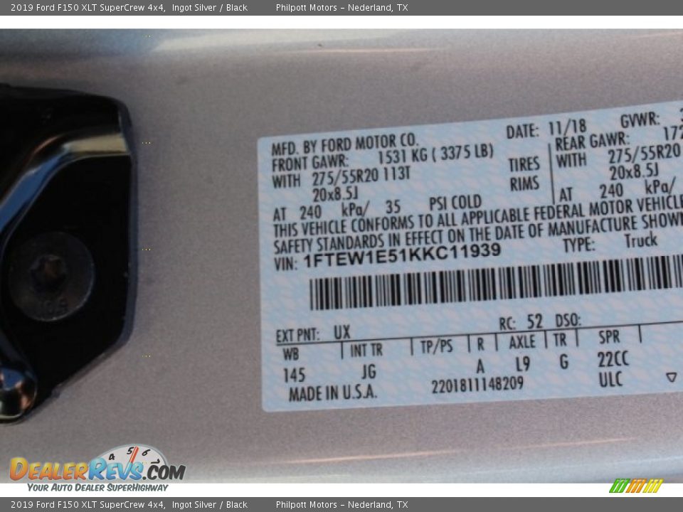 2019 Ford F150 XLT SuperCrew 4x4 Ingot Silver / Black Photo #22