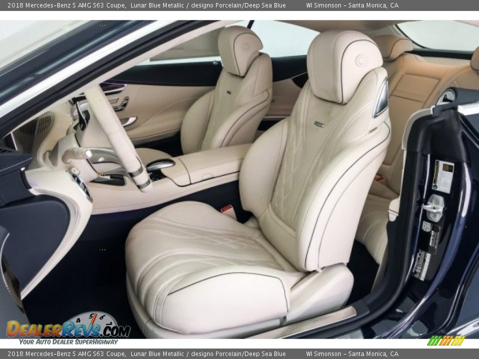designo Porcelain/Deep Sea Blue Interior - 2018 Mercedes-Benz S AMG S63 Coupe Photo #15