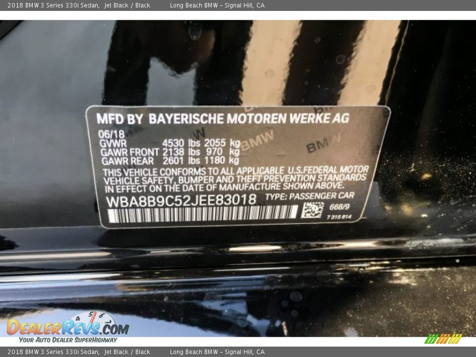 2018 BMW 3 Series 330i Sedan Jet Black / Black Photo #11