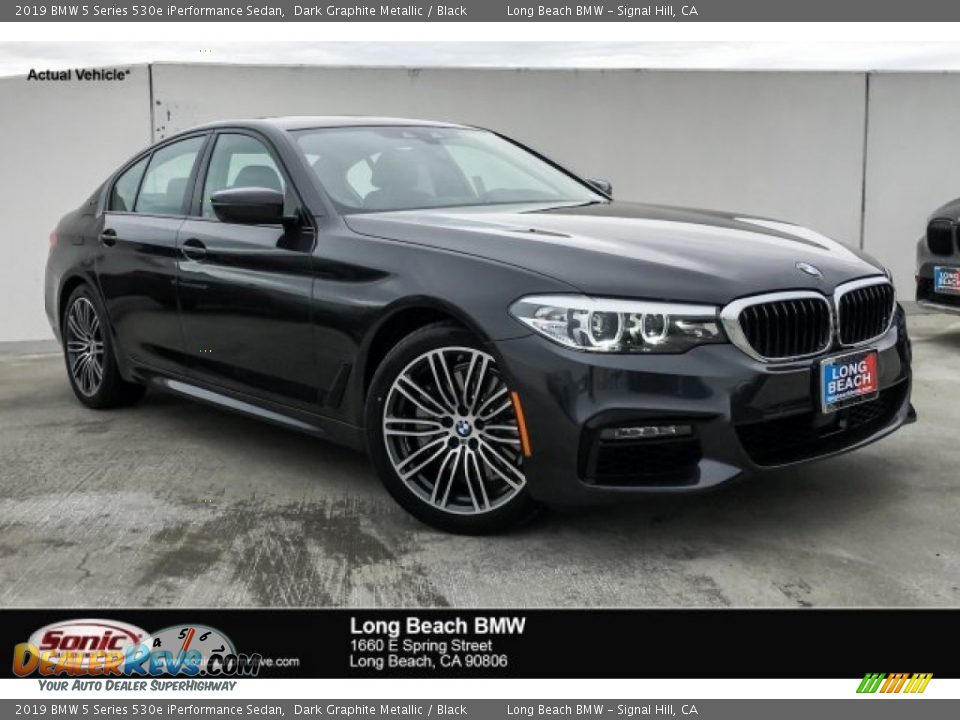 2019 BMW 5 Series 530e iPerformance Sedan Dark Graphite Metallic / Black Photo #1