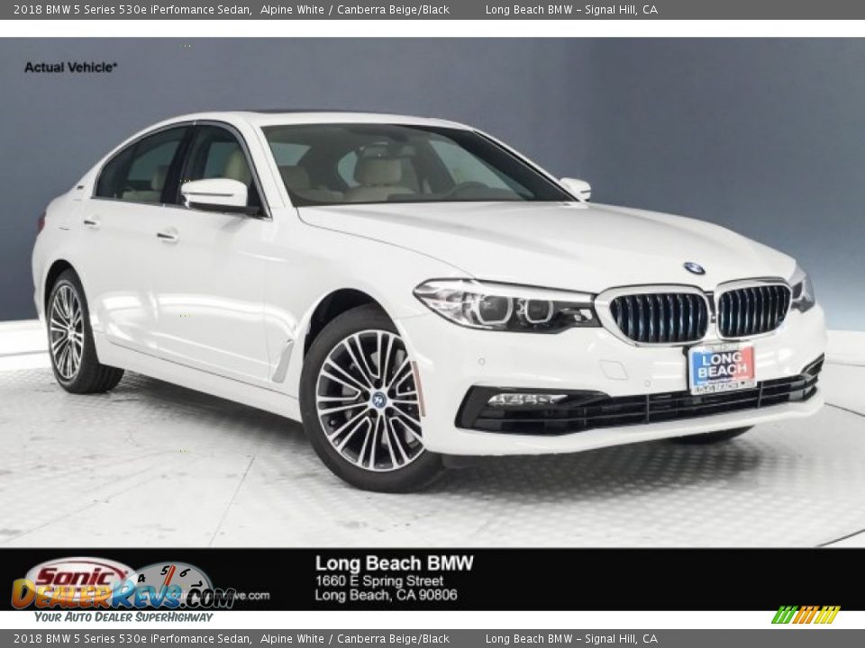 2018 BMW 5 Series 530e iPerfomance Sedan Alpine White / Canberra Beige/Black Photo #1