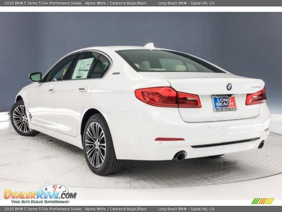 2018 BMW 5 Series 530e iPerfomance Sedan Alpine White / Canberra Beige/Black Photo #2