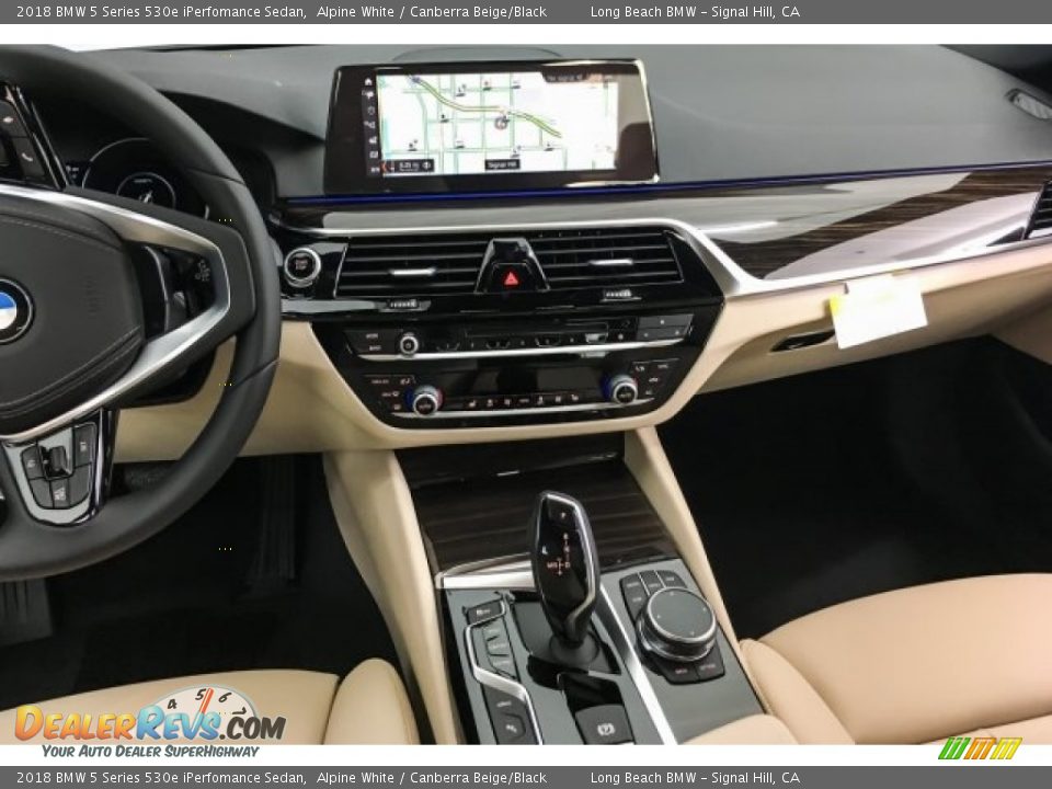2018 BMW 5 Series 530e iPerfomance Sedan Alpine White / Canberra Beige/Black Photo #6