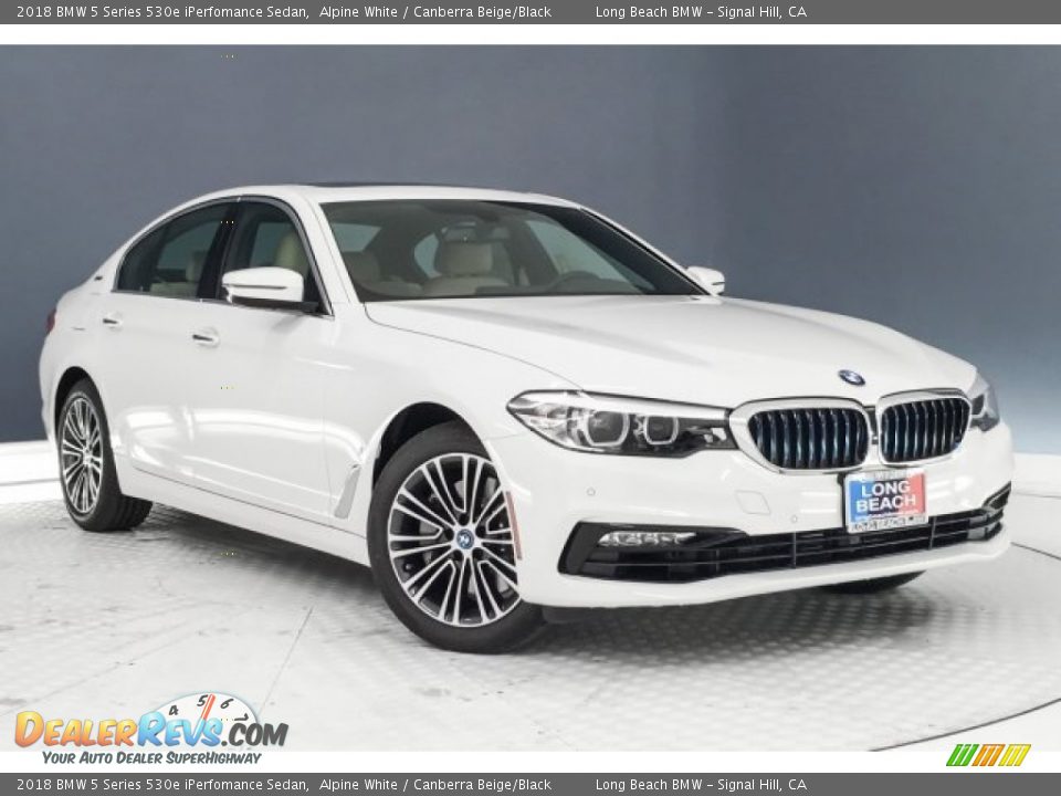 2018 BMW 5 Series 530e iPerfomance Sedan Alpine White / Canberra Beige/Black Photo #12