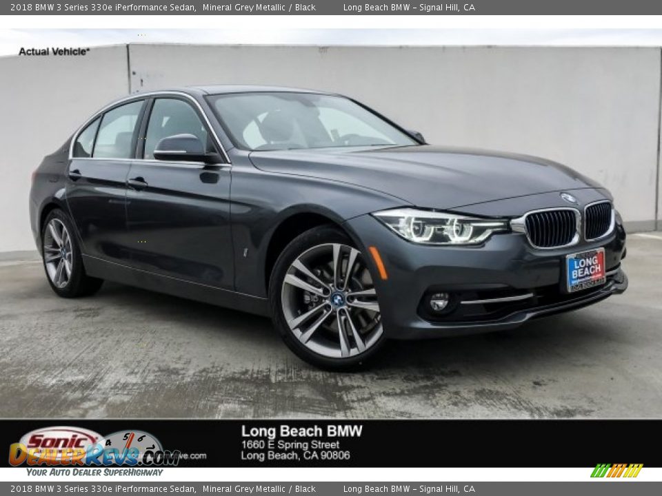 2018 BMW 3 Series 330e iPerformance Sedan Mineral Grey Metallic / Black Photo #1