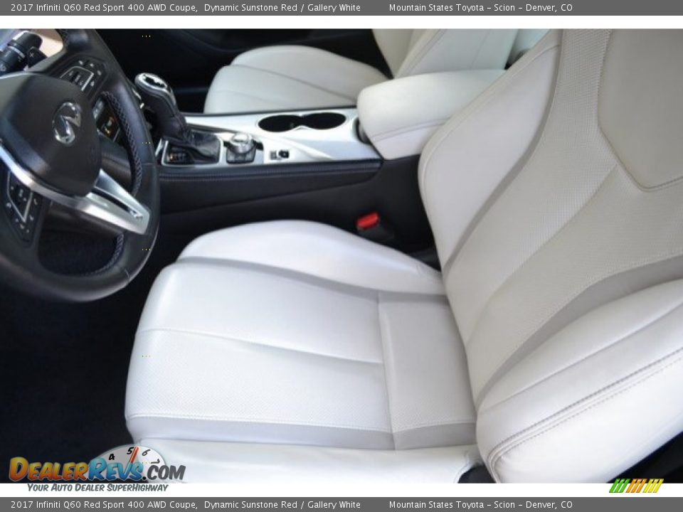 Front Seat of 2017 Infiniti Q60 Red Sport 400 AWD Coupe Photo #11