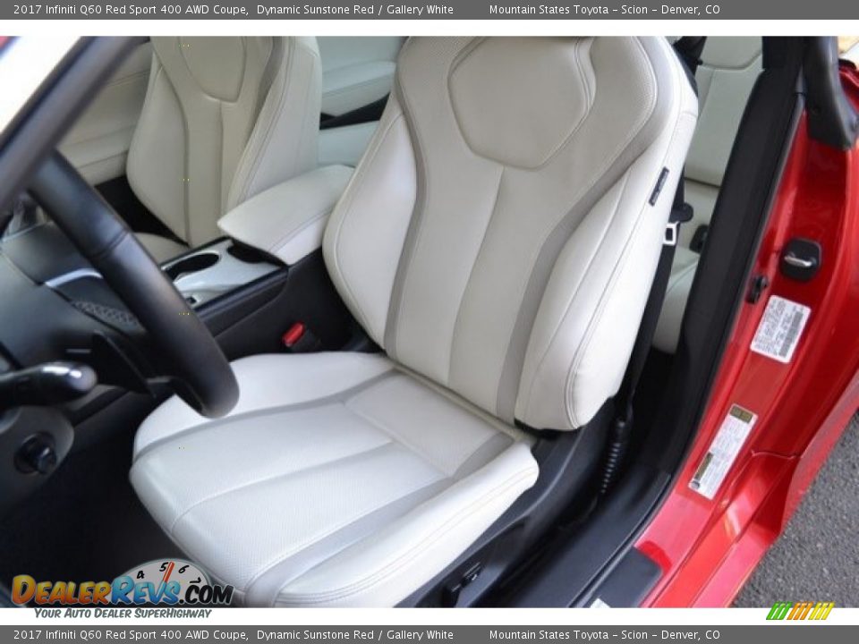 Front Seat of 2017 Infiniti Q60 Red Sport 400 AWD Coupe Photo #12