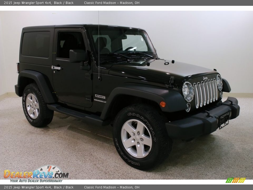 2015 Jeep Wrangler Sport 4x4 Black / Black Photo #1