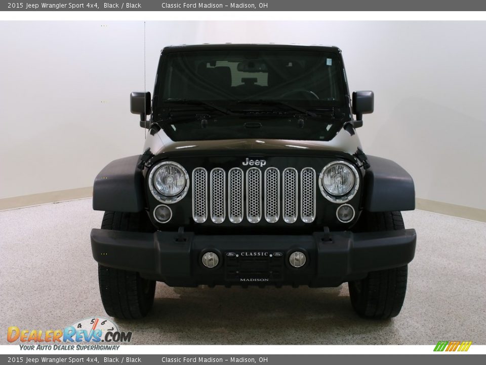 2015 Jeep Wrangler Sport 4x4 Black / Black Photo #2