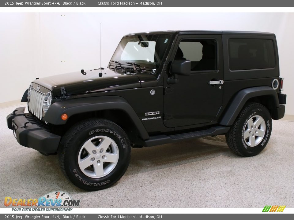 2015 Jeep Wrangler Sport 4x4 Black / Black Photo #3
