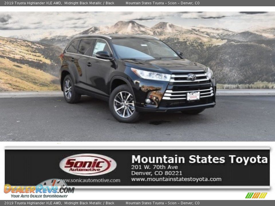 2019 Toyota Highlander XLE AWD Midnight Black Metallic / Black Photo #1