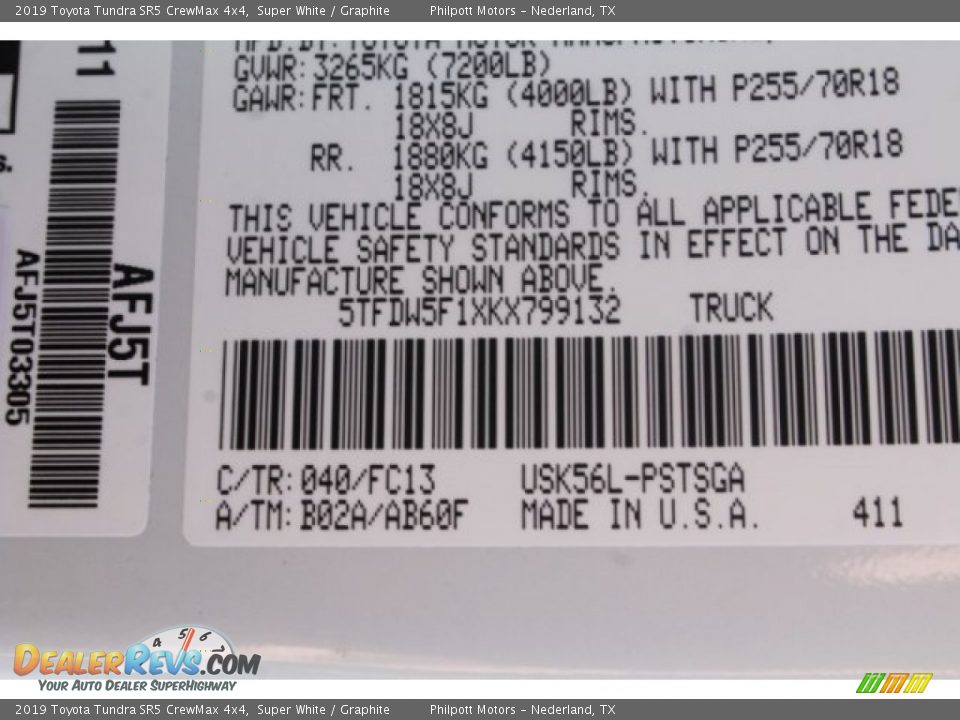 2019 Toyota Tundra SR5 CrewMax 4x4 Super White / Graphite Photo #23