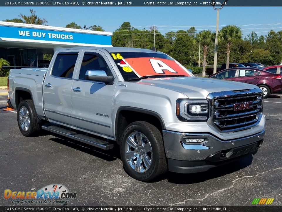 2016 GMC Sierra 1500 SLT Crew Cab 4WD Quicksilver Metallic / Jet Black Photo #7