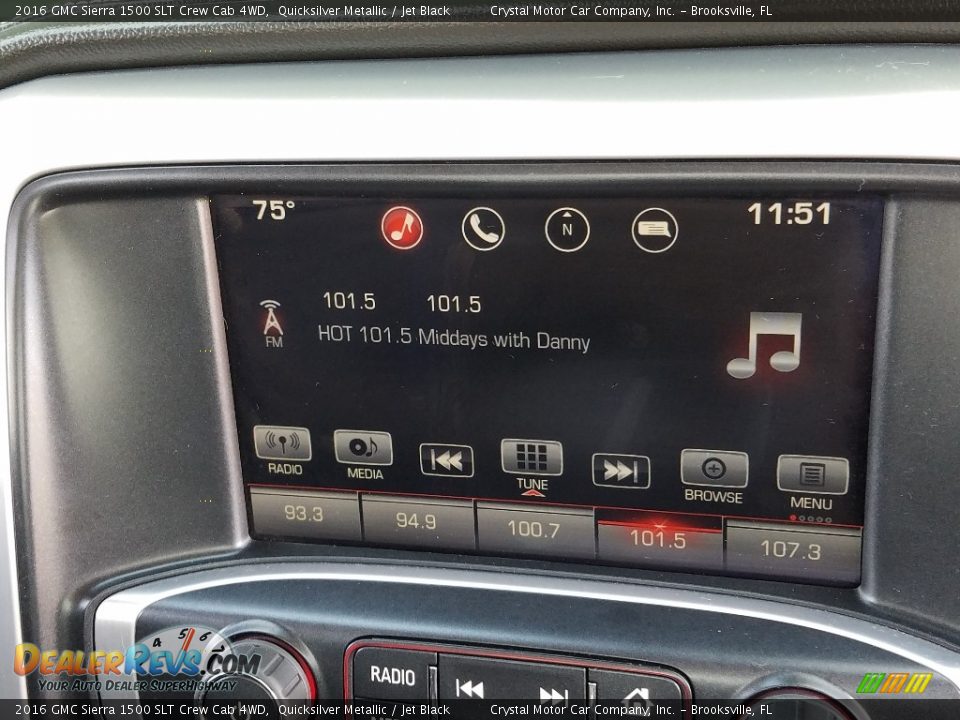 2016 GMC Sierra 1500 SLT Crew Cab 4WD Quicksilver Metallic / Jet Black Photo #15