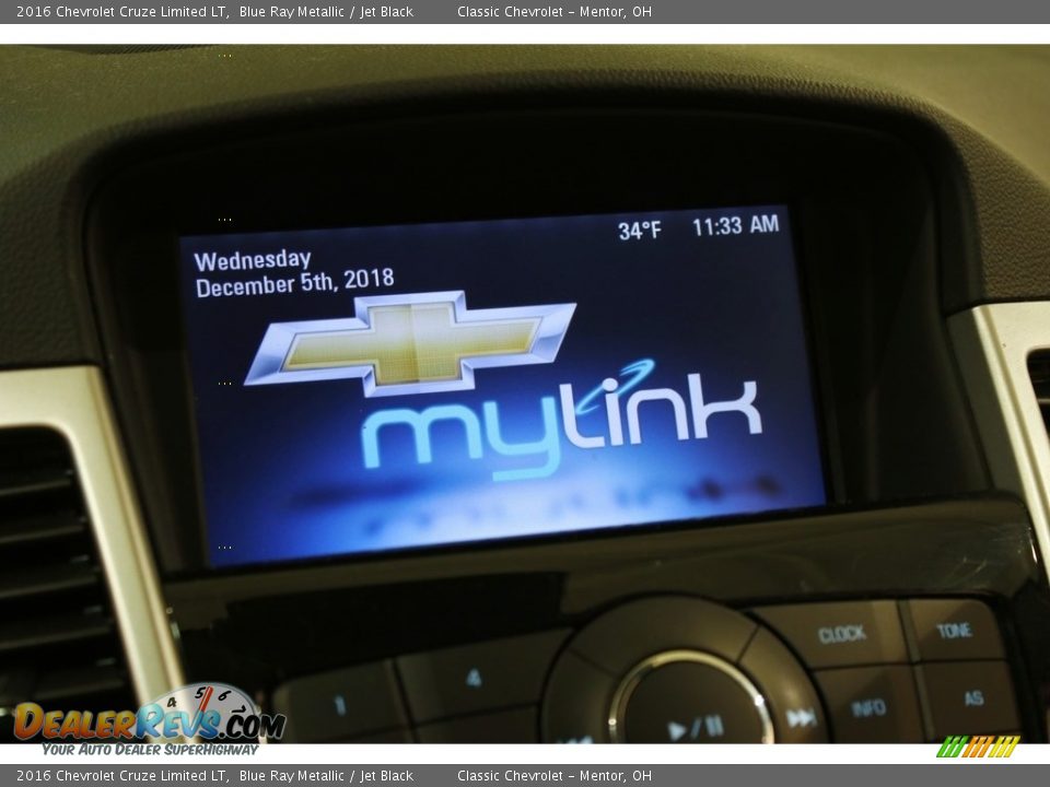 2016 Chevrolet Cruze Limited LT Blue Ray Metallic / Jet Black Photo #9