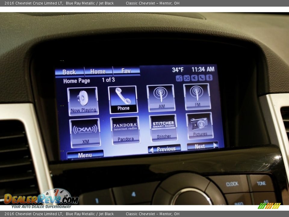 2016 Chevrolet Cruze Limited LT Blue Ray Metallic / Jet Black Photo #10