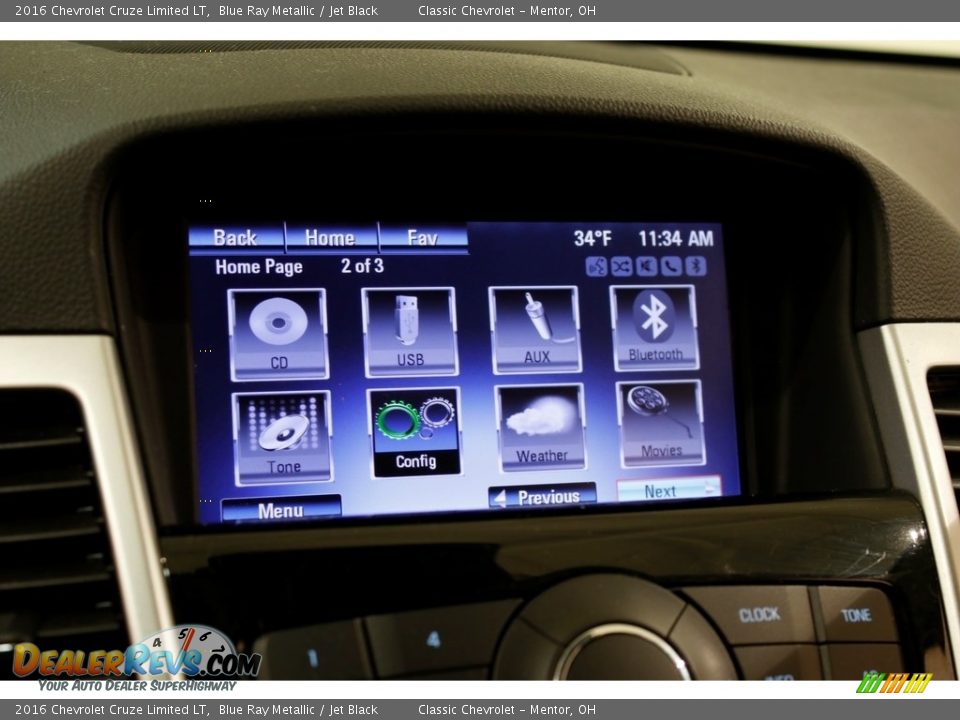 2016 Chevrolet Cruze Limited LT Blue Ray Metallic / Jet Black Photo #11