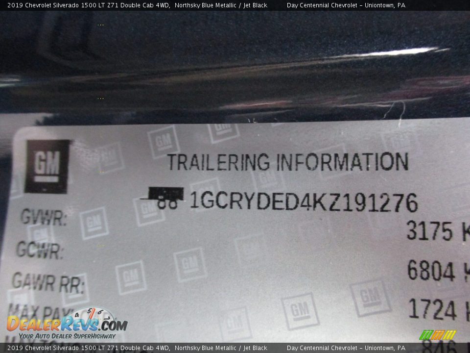 2019 Chevrolet Silverado 1500 LT Z71 Double Cab 4WD Northsky Blue Metallic / Jet Black Photo #19
