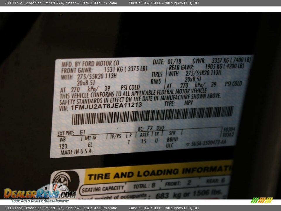 2018 Ford Expedition Limited 4x4 Shadow Black / Medium Stone Photo #32