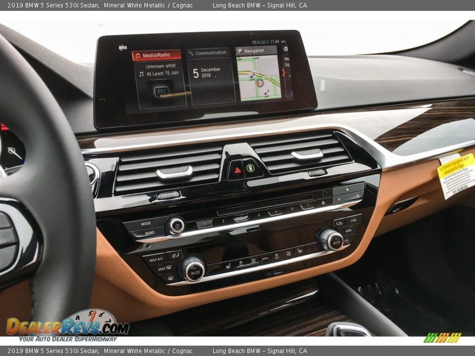 2019 BMW 5 Series 530i Sedan Mineral White Metallic / Cognac Photo #6