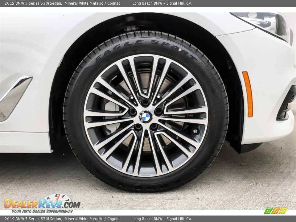 2019 BMW 5 Series 530i Sedan Mineral White Metallic / Cognac Photo #9