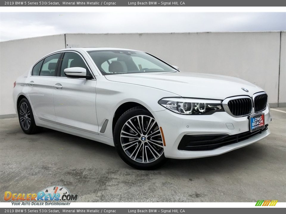 2019 BMW 5 Series 530i Sedan Mineral White Metallic / Cognac Photo #12